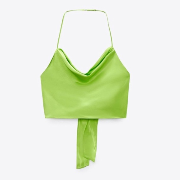 Zara Tops - Zara Satin Effect Crop Top